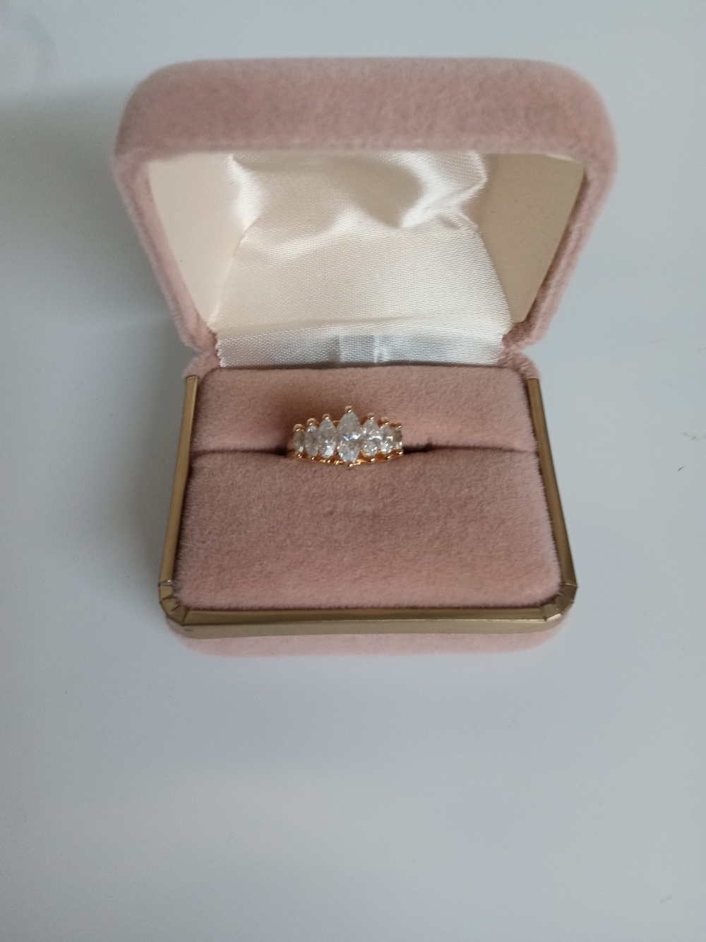 Vintage Gold Marquise CZ Cluster Ring